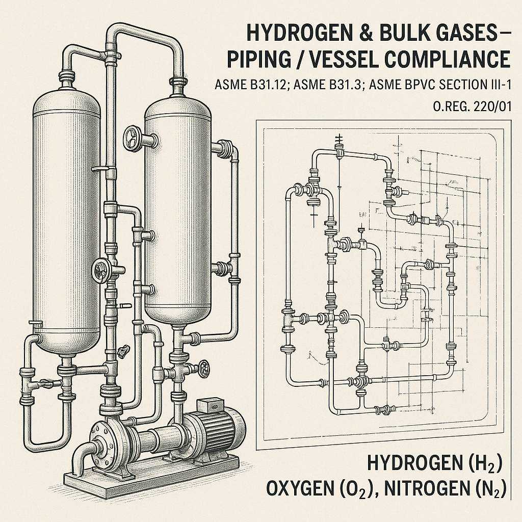 Hydrogen & Bulk Gases – Piping / Vessel Compliance